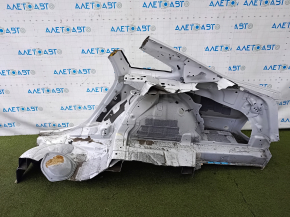 Quarter wing rear right Audi A6 C7 12-18 on the body, white, dents, bumps, dented threshold