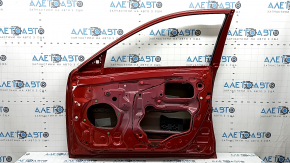 The front right door of a Toyota Camry v40 red 3R3 is bare, with a bump and a dent.