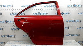 The door is bare, rear right, Toyota Camry v40 red 3R3, dented, bumped, dented