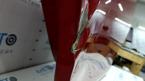 The door is bare, rear right, Toyota Camry v40 red 3R3, dented, bumped, dented