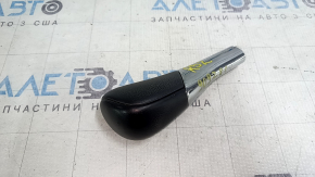 Nissan Pathfinder 13-20 black leather gear knob, round mount, worn, taped