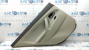 Toyota Camry v40 rear left door panel, beige and brown, velour insert, with handle, needs cleaning, plastic has turned white