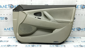 Toyota Camry v40 front right door panel, beige and brown, plastic insert, velour armrest, dry cleanable, whitened plastic, scratches, swollen seal