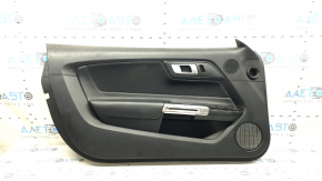 Black door panel, front left, Ford Mustang mk6 18-20, black cloth insert, black leather armrest, scratches