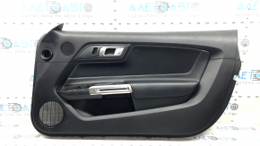 Black front right door panel for Ford Mustang mk6 18-20, black cloth insert, black leather armrest, scratches