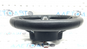 Ford Mustang mk6 15-23 black leather steering wheel, no button covers, worn, dry cleanable