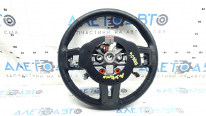 Ford Mustang mk6 15-23 black leather steering wheel, no button covers, worn, dry cleanable