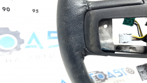 Ford Mustang mk6 15-23 black leather steering wheel, no button covers, worn, dry cleanable