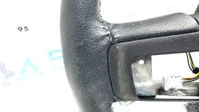 Ford Mustang mk6 15-23 black leather steering wheel, no button covers, worn, dry cleanable