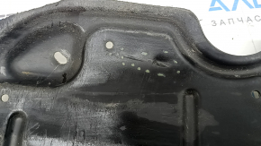 The lower right engine guard for a Toyota Camry v40 07-09 is torn and dented.
