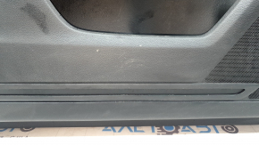 Honda CRV 23-26 black front left door panel, black leather armrest with orange stitching, glossy black molding, worn, ready for dry cleaning