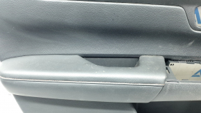 Honda CRV 23-26 black front left door panel, black leather armrest with orange stitching, glossy black molding, worn, ready for dry cleaning