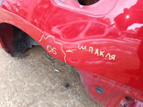 Quarter wing rear left Toyota Camry v40 on the body, red, rusty, after repair, dent