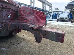 Front left quarter panel of Toyota Camry v40 on the body, red, rusty, painted