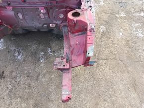 Front left quarter panel of Toyota Camry v40 on the body, red, rusty, painted
