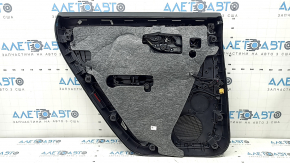 Door trim panel, rear right, Audi Q8 19-26, black leather, without curtain, Bang & Olufsen, armrest, brown leather, with speaker cover, with backlight, with handle and ashtray