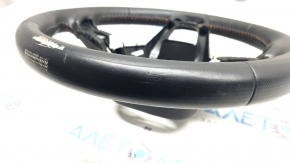 Honda CRV 23-26 black leather steering wheel with orange stitching under the paddles and pads
