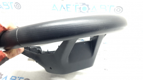 Honda CRV 23-26 black leather steering wheel with orange stitching under the paddles and pads