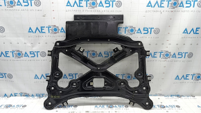 The front subframe strut of the Audi Q8 19-26 is crushed and bent.