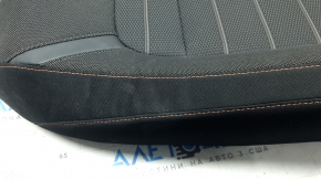 Heated driver's seat cover for a Honda CRV 23-26, black fabric with orange stitching, Sport, dry-cleanable, dented