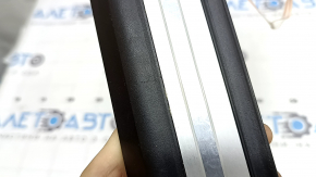 Rear left outer door sill plate for Audi Q8 19-26, black with chrome, backlit, scratches