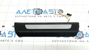 Rear right outer door sill plate for Audi Q8 19-26, black with chrome, backlit, scratches