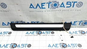 Front left outer door sill plate for Audi Q8 19-26, black with chrome, illuminated