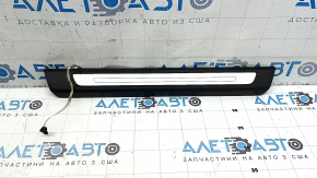Front right outer door sill plate for Audi Q8 19-26, black with chrome, illuminated