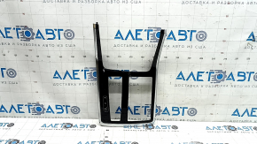 Upper center console trim for Audi Q8 19-26, glossy black with chrome, backlit, scratches