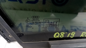 Rear left window, blind glass, Audi Q8 19-20, tinted with chrome molding, in black film