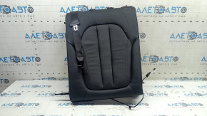 Rear seat backrest, 2nd row, left, BMW X5 G05 19-22, for 2 rows, black SCHWARZ leather, heated, with belt, needs cleaning, dents