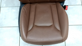 Audi Q8 19-23 passenger seat with airbag, headrest, electric, heated and ventilated, with lumbar support, brown leather, scratched