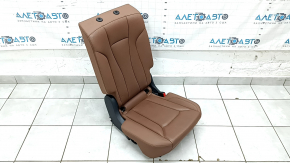 Rear seats, 2nd row, right, Audi Q8 19-23, black leather, gray stitching, heated, dents