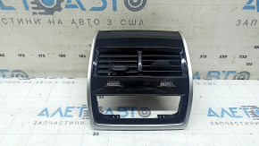 Center console air duct deflector with trim BMW X5 G05 19-26 black gloss for 4-zone control, scratches, broken fastener