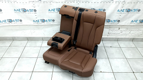 Rear seats, 2nd row, left, Audi Q8 19-23, black leather, gray stitching, heated, with belt, dents