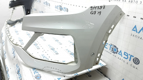 Bare front bumper for Audi Q8 19-23 with Park Assist, without plug, white, pressed, cracks, scratches, broken fasteners