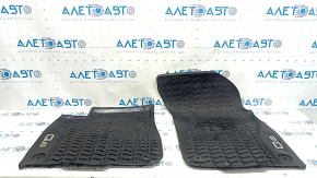 Set of 2 front floor mats for Audi Q8 19-26, black rubber