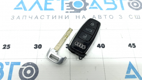 Audi Q8 19-26 key, 4 buttons, glossy black, worn, nicks, scratches