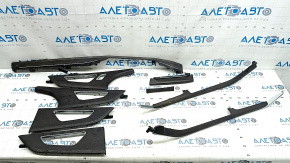 Left lower front panel trim for Audi Q8 19-26, gray-brown wood, with backlight, scratched