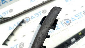 Left lower front panel trim for Audi Q8 19-26, gray-brown wood, with backlight, scratched