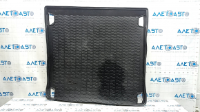 Black trunk mat (rubber) for Audi Q8 19-26, cutouts for hooks, scratches