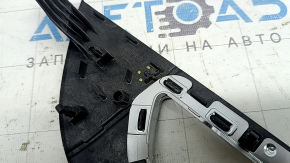 Left lower front panel trim for Audi Q8 19-26, gray-brown wood, with backlight, scratched