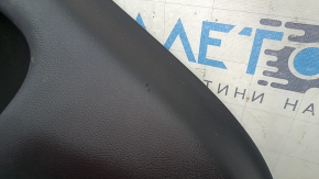 Door trim, rear left, BMW X5 G05 19-22, black leather, without curtain, Fineline Stripe wood insert, black leather armrest, with handle and overlays, dent, scratches