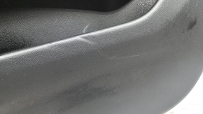 Front right door trim card BMW X5 G05 19-23 black leather, Fineline Stripe wood insert, black leather armrest, with handle and overlays, with button, dent
