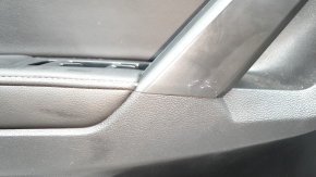 Black front left door panel for a VW Tiguan 22-24, black leather armrest with white stitching, black leather insert, gray molding, with handle, with a squeaker, worn, scratches