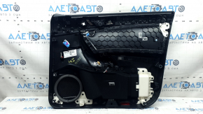 Black front left door panel for a VW Tiguan 22-24, black leather armrest with white stitching, black leather insert, gray molding, with handle, with a squeaker, worn, scratches