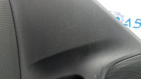 Subaru Forester 19-24 SK rear left door panel, black with gray insert, leather + cloth, gray leather armrest, black matte molding, scuffs, scratches