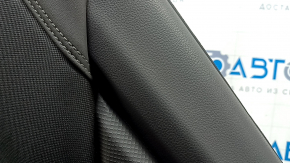 Subaru Forester 19-24 SK rear left door panel, black with gray insert, leather + cloth, gray leather armrest, black matte molding, scuffs, scratches