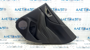 Subaru Forester 19-24 SK rear right door panel, black with black insert, black leather armrest, matte black insert, with handle, scratches