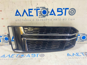 Left front bumper grille for Audi A4 B9 17-17 s-line, without radar, light chrome